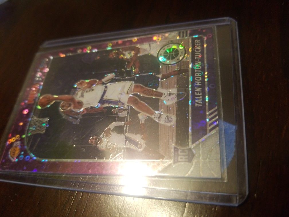 2019 Hoops Premium stock Prizm Purple Disco Talen Horton Tucker Rookie card Mint CONDITION