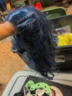 Blue wig