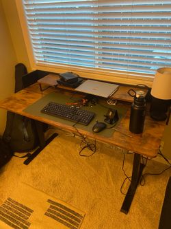 Electric Standing Desk with Shelves
