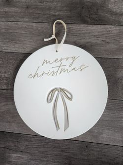 Merry Christmas Round Holiday Ornament 10 inch Sign