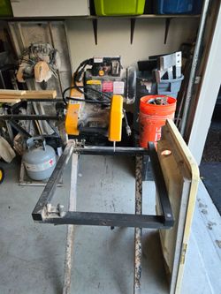 Wet Tile Saw on Metal Stand