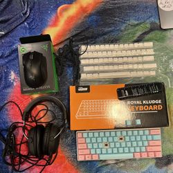 Gaming PC gear (cloudx II, Razor mamba mouse, royal kludge keyboard)