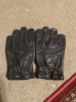 New large black leather work gloves motorcycle