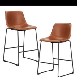 Counter Height Bar Stools Set of 4, 30 inch Height Stool Faux Leather Barstools with Back, Armless Kitchen Island Countertop Comfortable Modern Chairs