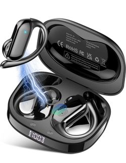 Wireless Earbuds, Bluetooth 5.4 Headphones wiht HiFi Stereo, 32H Playback Open Ear Earbuds with ENC Mic, IPX7 Waterproof Sport Earbuds with Ear Hooks