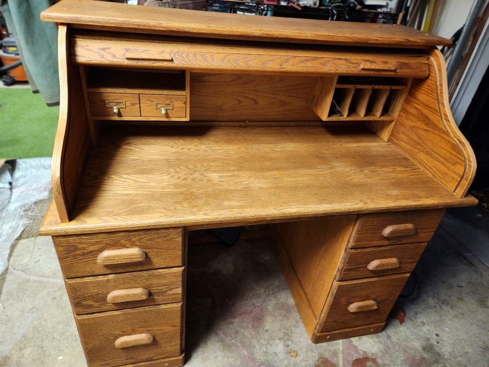 Wood Desk,oak Vaneer