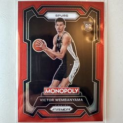 2023-23 Panini Prizm Monopoly #81 VICTOR WEMBANYAMA Red #/99 RC SPURS MINT+