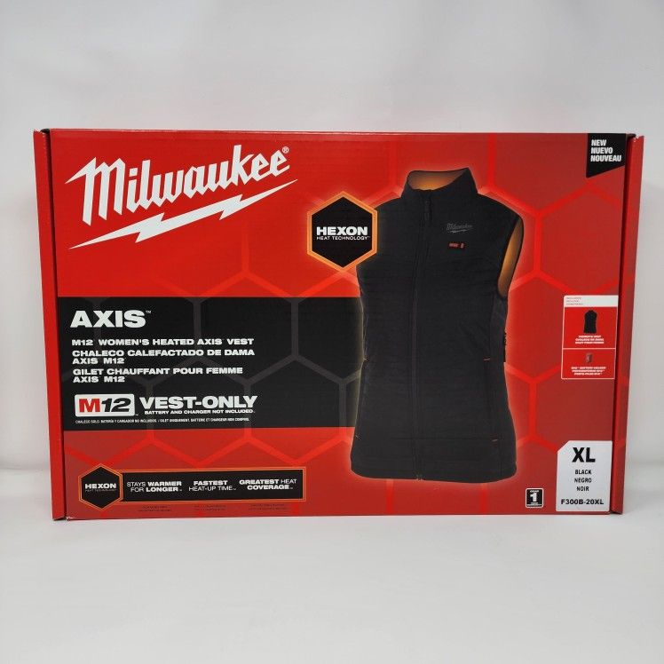 Milwaukee Women's X-Large M12 12V Lithium-lon Cordless AXIS Black Heated Vest (Vest Only) - Open To Reasonable Offers