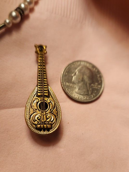 Antique Damascene Brooch