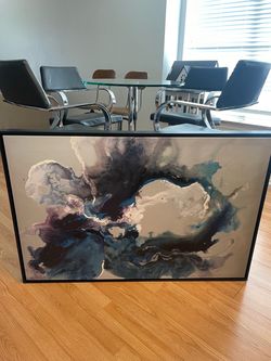 Large Abstract Canvas Wall Art Black Frame