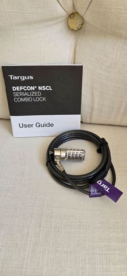 Brand New Targus Defcon T-Lock Resettable Combo Cable Lock