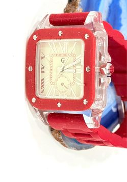 Gossip Square Face Watch Red Rubber Band
