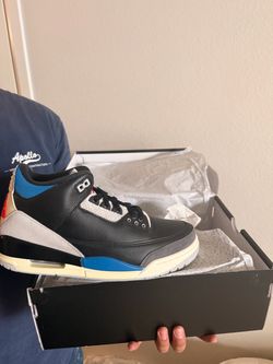 Air Jordan 3 Black Blue Grey Sneakers
