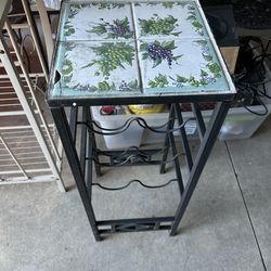 Plant stand with wine rack