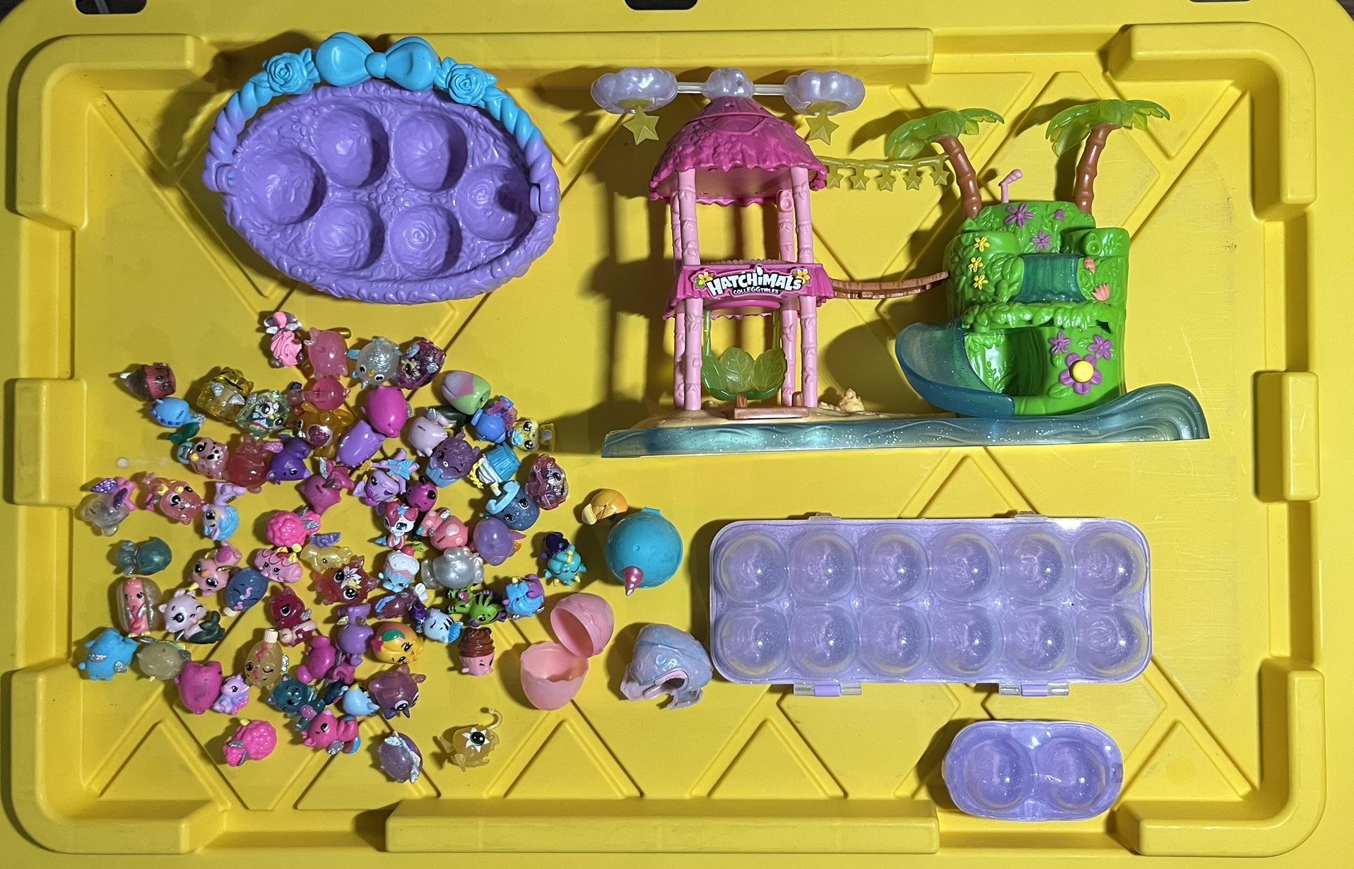 Lot of Hatchimals Mini Toy Figures Egg Carton Basket Hatchery Collectibles