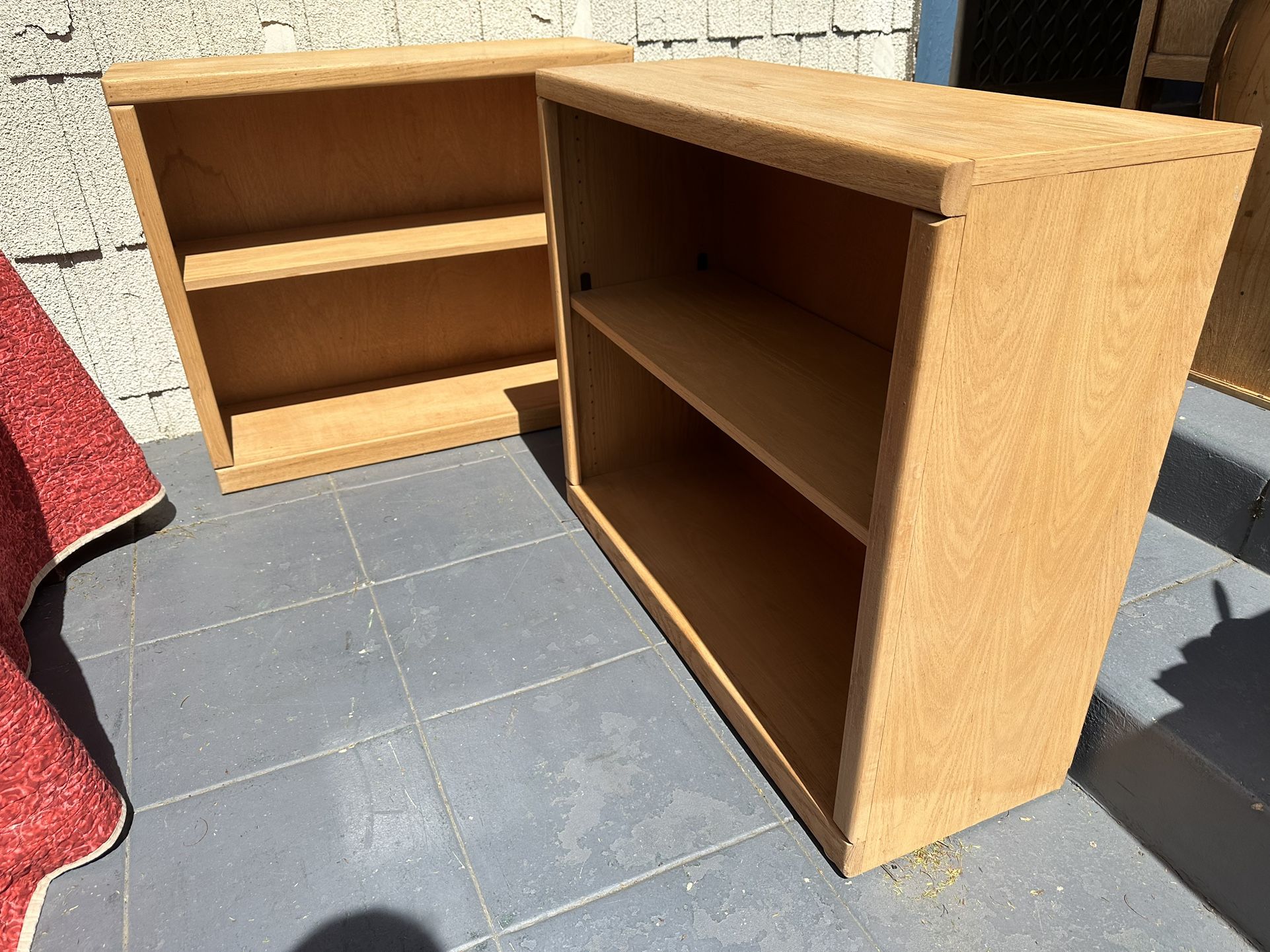 Solid Wood Mid Century Bookshelves / Vintage Bookcases 