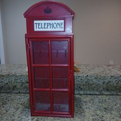 Red London Telephone Booth Key Cabinet