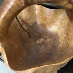 Carved knotted Burl Wood Basket