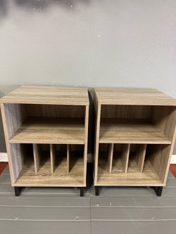 Set of 2 pc Metal and Wood Record Player Stand  - Room Essentials