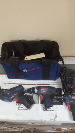 Bosch 3 Piece Tool Set 12 Volt Drill Sawzall Driver PS31