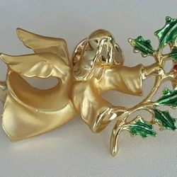 VINTAGE GOLD ANGEL PIN BROOCH GIUSTI 