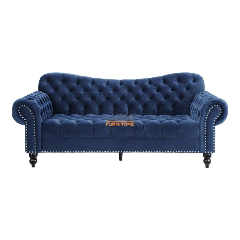 Rosalie Navy Blue Velvet Sofa


