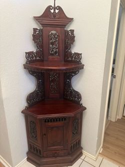 very beautiful vintage cabinet corner carved for living room dining room entry