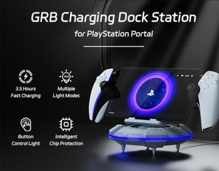 PS Portal Charging Dock, 23 RGB Lighting Modes, 3 Hours Fast Charging, for PS Portal Consoles.