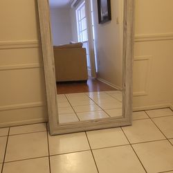 Large Rustic Gray Framed Mirror