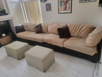 Custom very Large Fatboy 3 piece sofa set with Daybed attachment "EACH PIC IS ANOTHER SOFA"