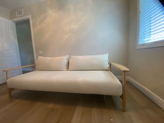 Cream and Oak framed Futon Daybed Couch