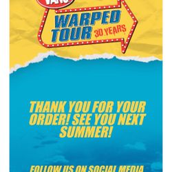 Two Warped Tour VIP Tickets 2 Day