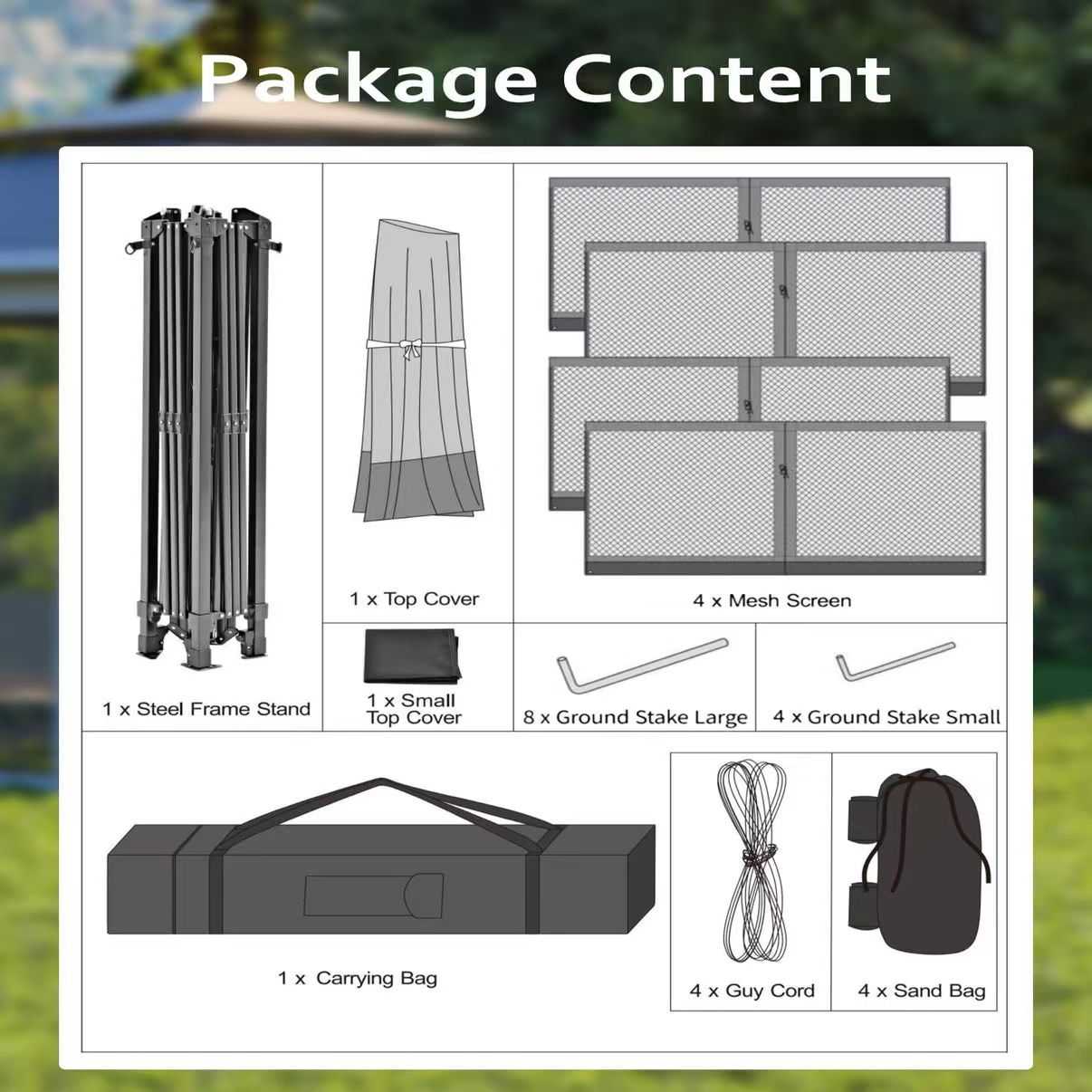 11x11ft Pop Up Gazebo Tent with Mosquito Netting