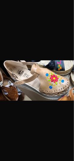 Tan Leather Huarache Slip-On Flats
