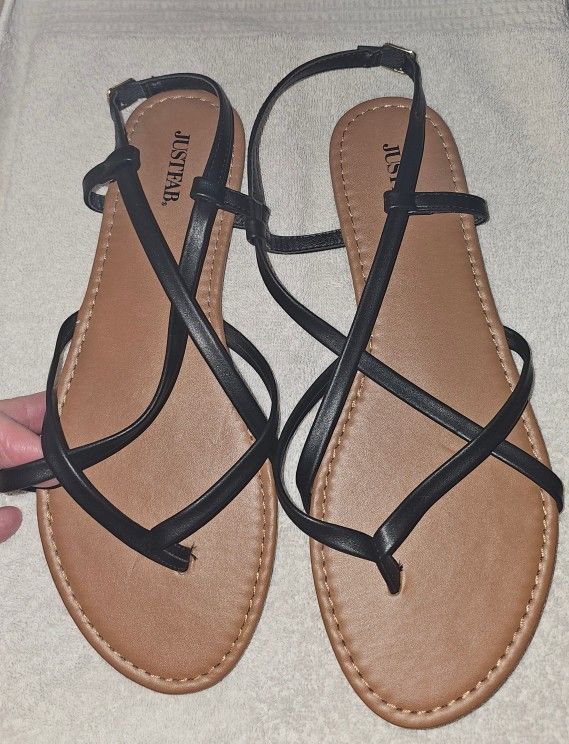 NEW Black SANDALS Size 11 / 43 Euro