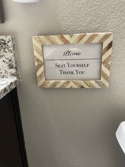 Funny Bathroom Sign And Frame