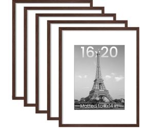 upsimples 16x20 Picture Frame Set of 5, Display Pictures 11x14 with Mat