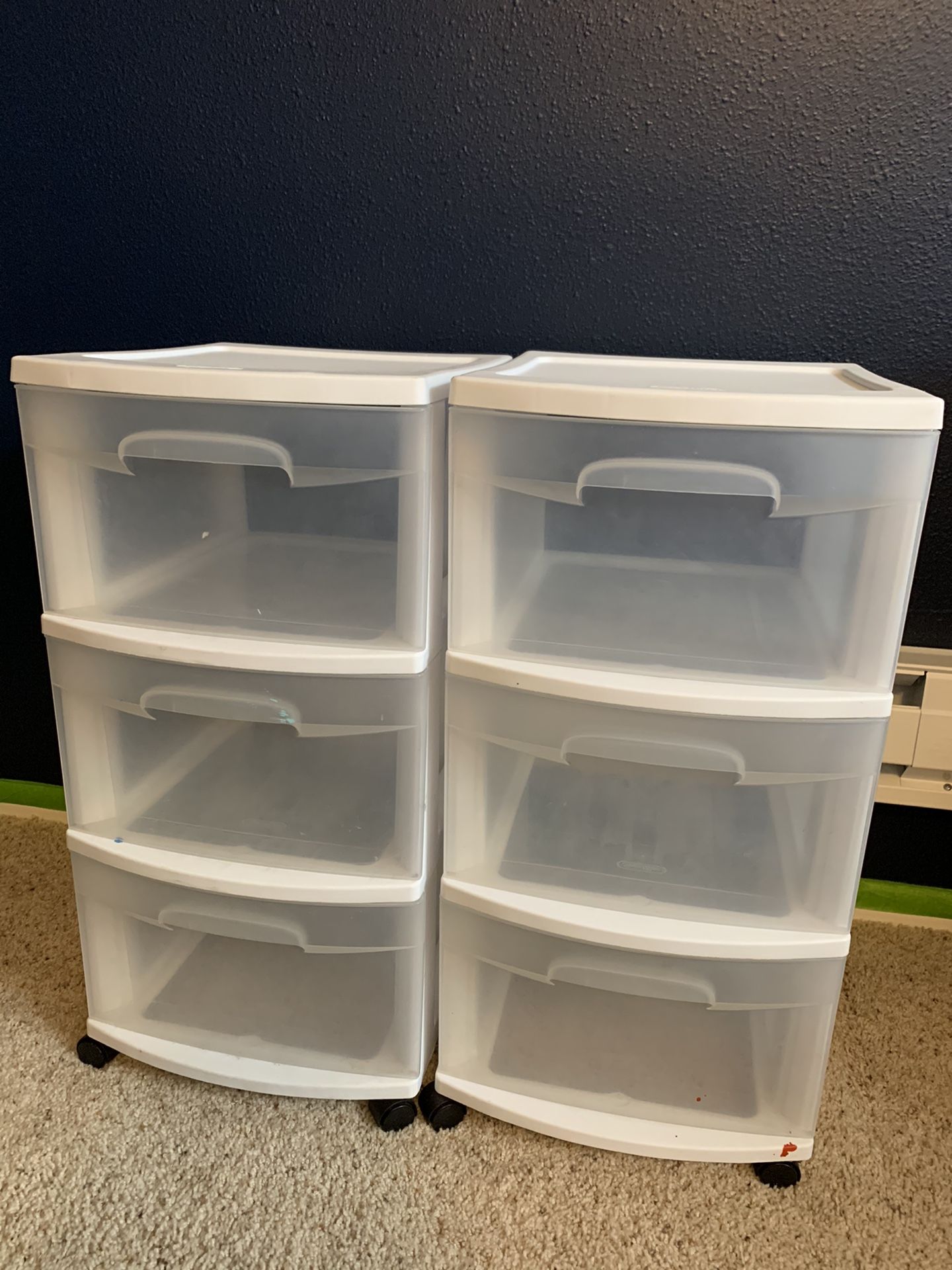Plastic drawers Storage Organizers white
