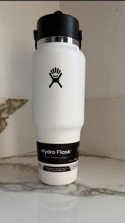 32oz HydroFlask (White) Flex straw