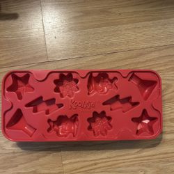 KOOL-AID Vintage Ice Cube Tray Mold - Space Science Atomic Designs Red Plastic