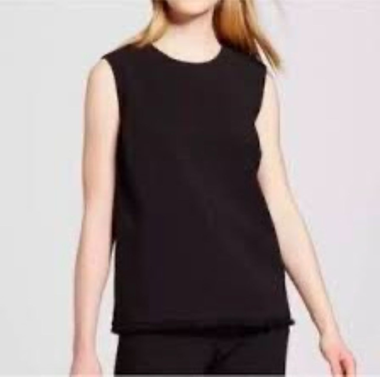 Victoria Beckham for Target Women’s Black Shell Fringe Hem Tank Sz 2X NWT