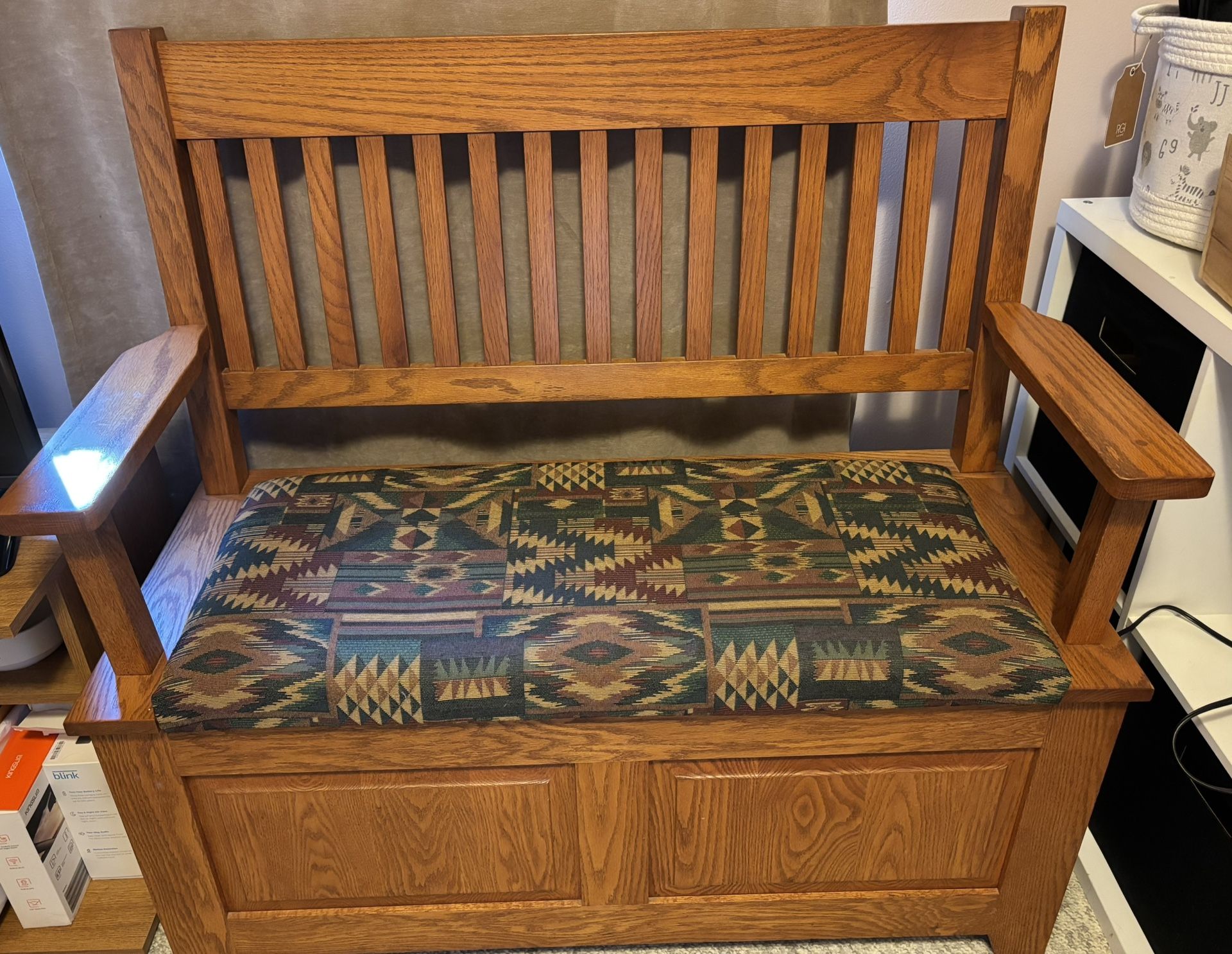 Wooden Upholstered Storage Bench