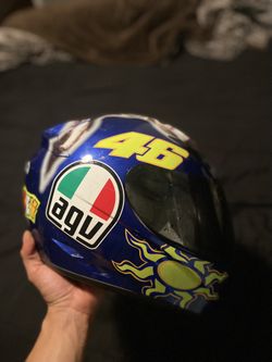 Agv Size Large Limited Edition “el Donkey” Rossi Helmet . Just Needs New Visor , Original Is Scratched. $100 OBO