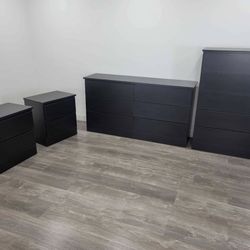 Dresser , Chest And 2 Nightstands - Cómoda, Gavetero Y 2 Mesitas De Noche 