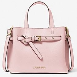 New Michael Kors Blush Pink Small Pebbled Leather Satchel Crossbody Bag