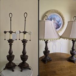 $50 PAIR OF WESTWOOD ANTIQUE LAMPS