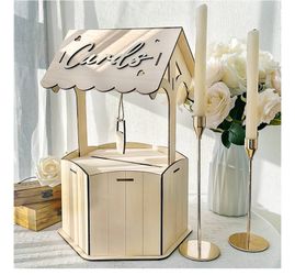 Wood Card Box Weddings Party Quinces 