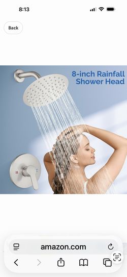 Single-Handle Shower Trim Kit with Wall Mount 8 inch black chrome Nickel  C6  $50