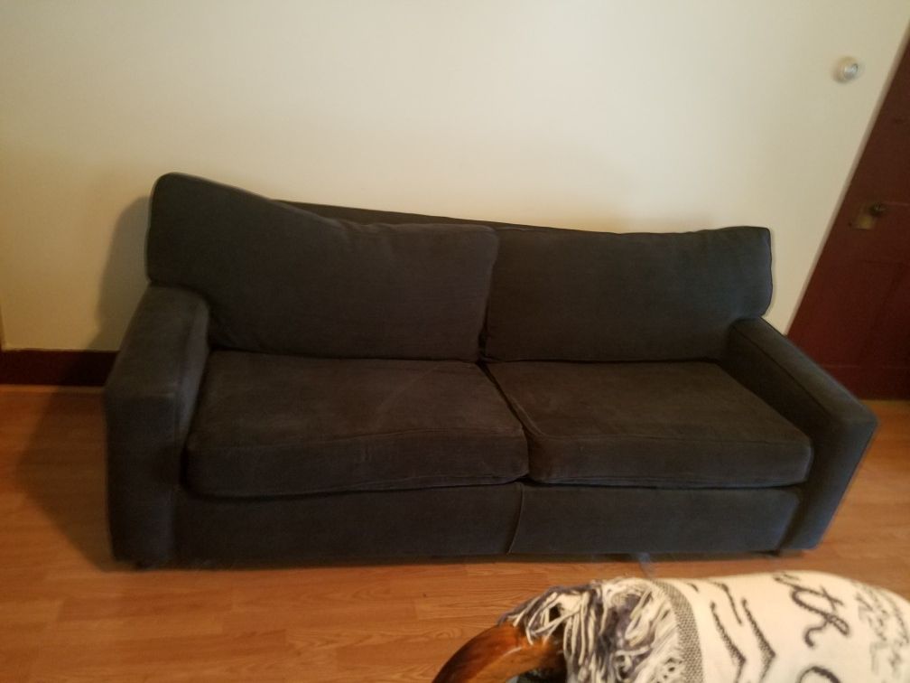 Navy Blue Corduroy, 7 ft. Sofa