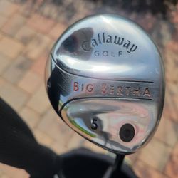 CALLAWAY BIG BERTHA 5  FAIRWAY WOOD graphite Flex RH nice grip winn dritac oversize